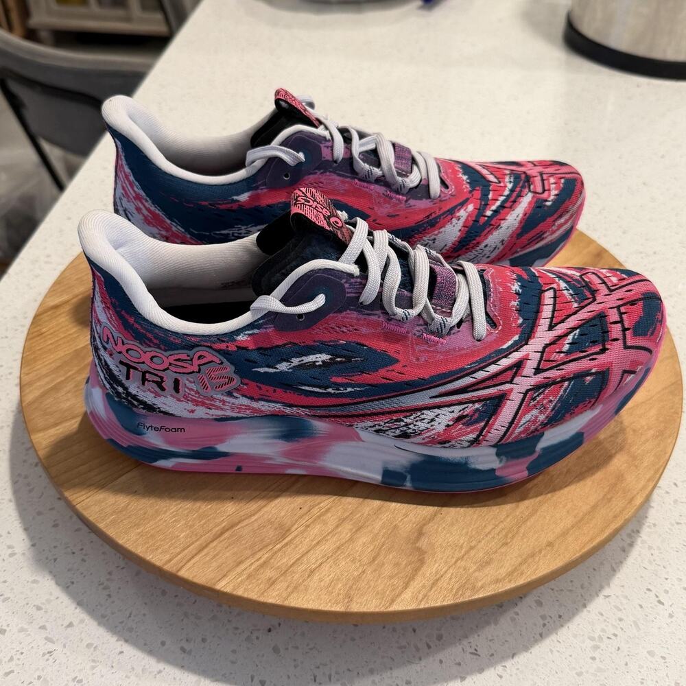 Asics Shoes Womens 9 Noosa Tri 15 Avant Garde Pink Restful Teal Running Sneakers - Picture 2 of 14